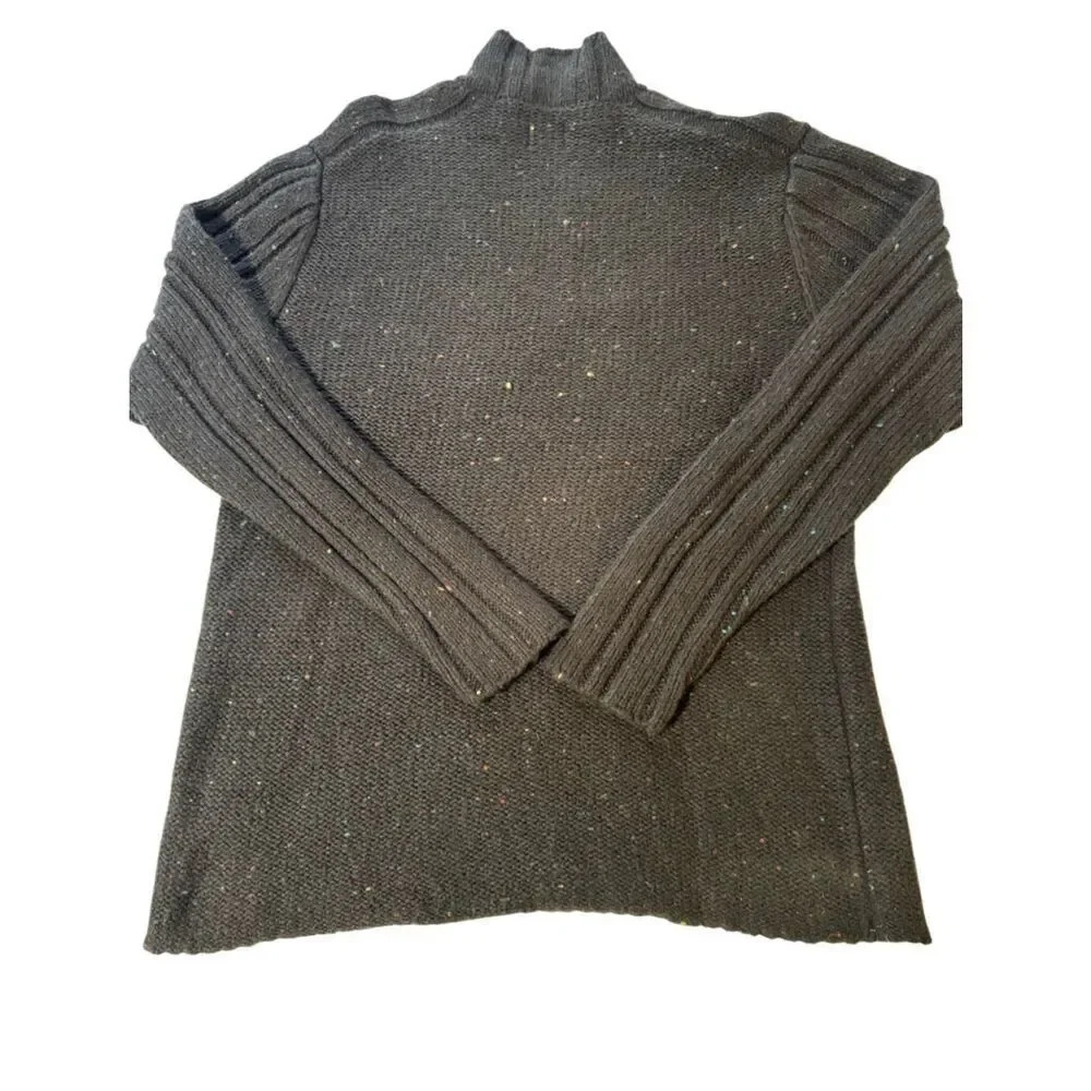 Weekendz off Men's half zip mock neck knit brown long sleeve sweater L